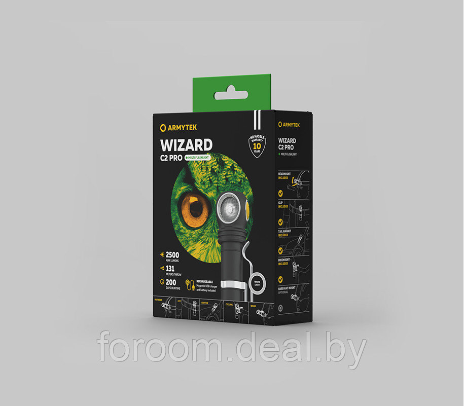 МУЛЬТИФОНАРЬ Armytek Wizard C2 Pro White - фото 2 - id-p225938167