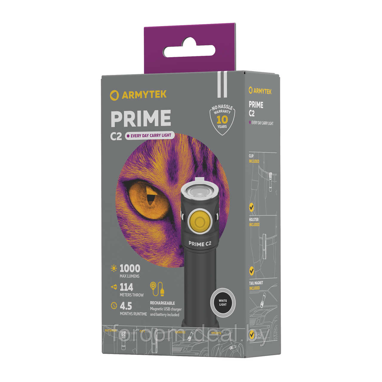 ФОНАРЬ Armytek Prime C2 Magnet USB White - фото 7 - id-p225938171