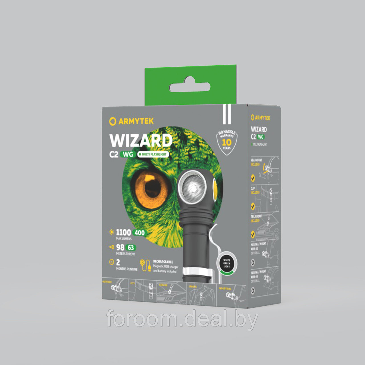 МУЛЬТИФОНАРЬ Armytek Wizard C2 WG Magnet USB White - фото 6 - id-p225938172