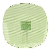 Тарелка квадратная 25х25 см Zibo Shelley Green Lines S350010D