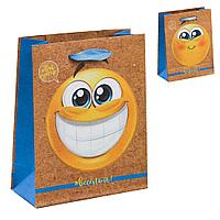 Пакет подарочный крафтовый "Веселья и радости" 12x5,5x(h)15 см Дарите Счастье 3680684