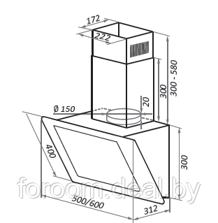 Кухонная вытяжка HOMSair Elf Push 60 Glass (черный) - фото 2 - id-p225948030