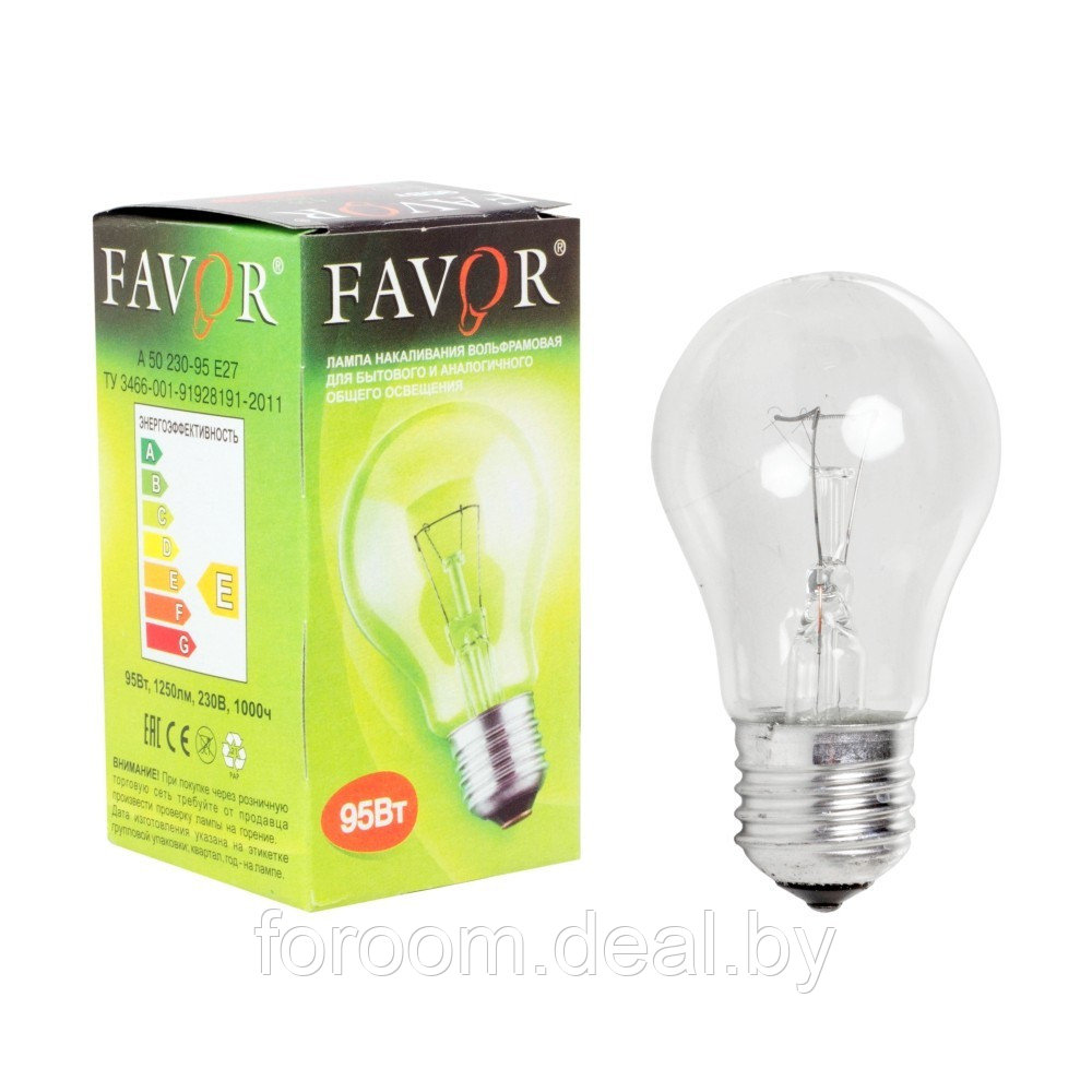 Лампа накаливания 230-95 A50 Favor  Favor 8101503