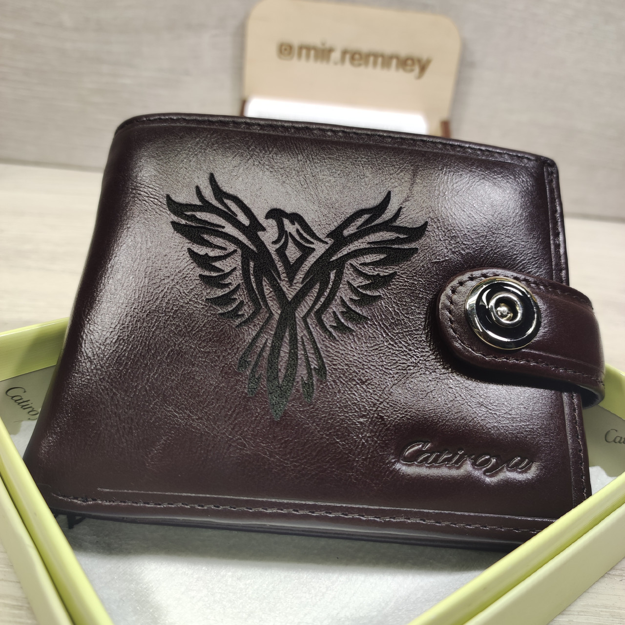 Кошелёк портмоне на магнитах коричневый L560-206 - фото 10 - id-p225949917