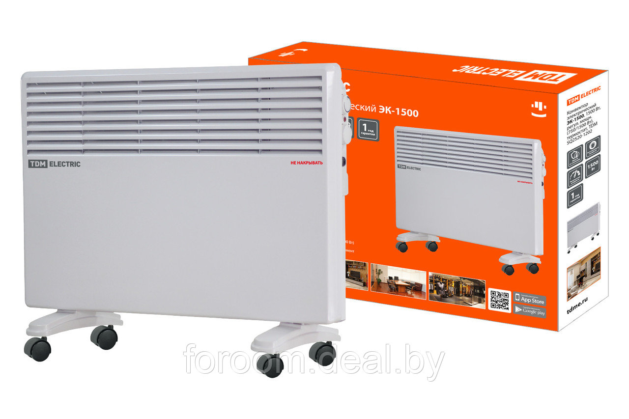 TDM Конвектор электрический ЭК-1500, 1500 Вт, регул. мощн. (750/1500 Вт), термостат, TDM /1 - фото 1 - id-p225947357