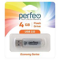 Perfeo USB флэш-диск 4GB E01 Silver economy series /10 PF-E01S004ES