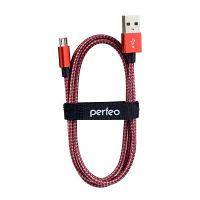 Perfeo PERFEO Кабель USB2.0 A вилка - Micro USB вилка, красно-белый, длина 1 м. (U4803) /100 U4803