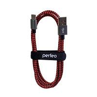 Perfeo PERFEO Кабель USB2.0 A вилка - USB Type-C вилка, черно-красный, длина 3 м. (U4902) /50 U4902