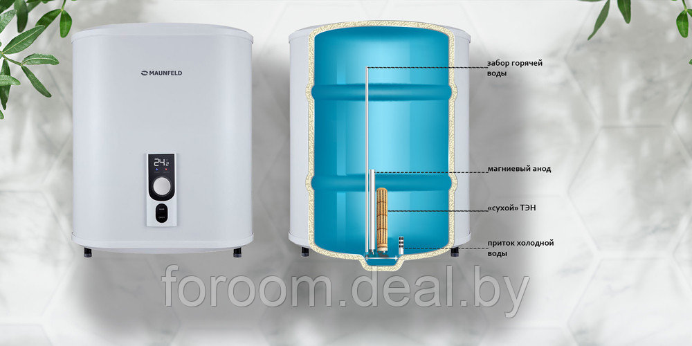 Накопительный электрический водонагреватель MAUNFELD MWH30W02 - фото 3 - id-p225949180