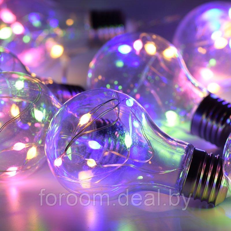 Электрогирлянда "Ретро лампы",60 разн-х миг-х RGB ламп,прозр пров,8реж,пульт,тайм 10шт VEGAS 4,5V - фото 1 - id-p225947539