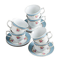 Набор чайный на 6 персон (12 пр.): чайные чашки 220 мл (6 шт.), блюдеца ø14 см (6 шт.) Доляна Иоанна 4283939