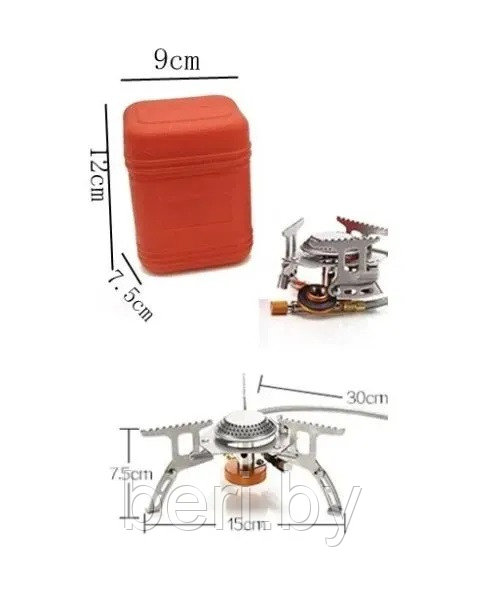 Газовая горелка туристическая Hetian c адаптером на цанговый баллон - фото 7 - id-p225949528