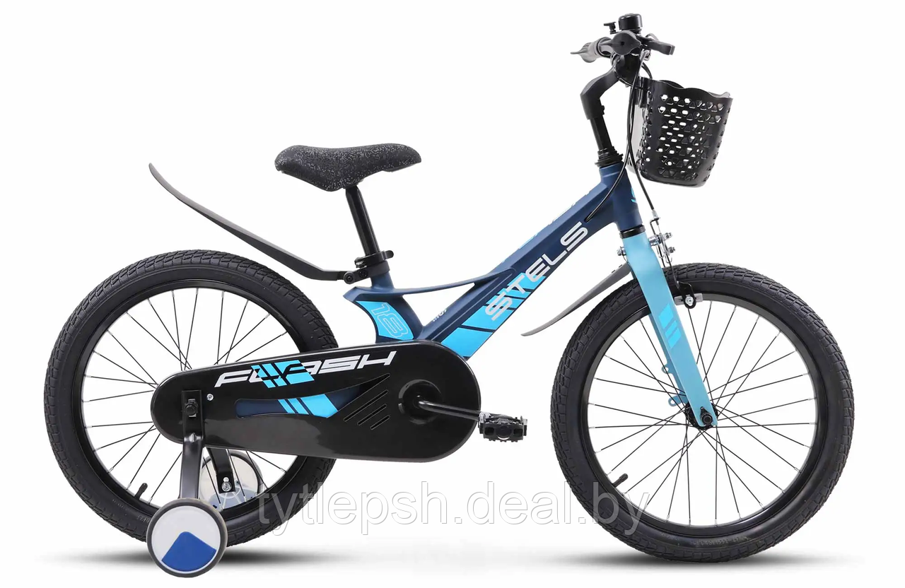 Детский велосипед Stels Flash KR 18" V010 (2024) (темно-синий/зелёный) - фото 1 - id-p225951574