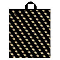 Пакет "Золотая полоса" 40x44см, 43мкм, полиэтиленовый с петлевой ручкой Тико-Пластик  ПТЛ00619