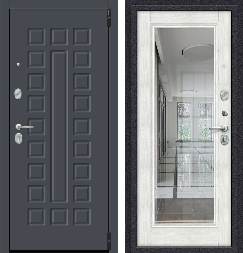 Двери входные металлические Porta R 51.П61 Graphite Pro/Bianco Veralinga