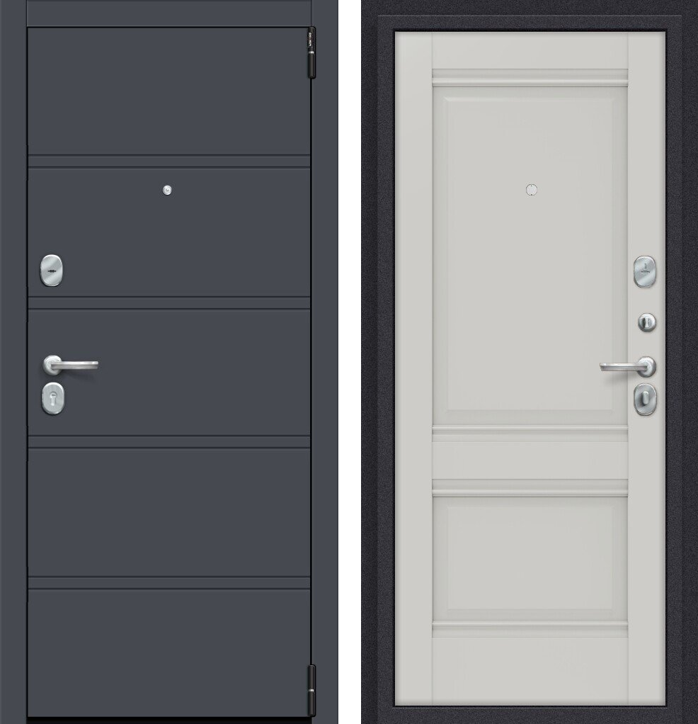Двери входные металлические porta r 8.k42 Graphite pro/Nardo grey