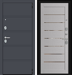 Двери входные металлические Porta R 8.П222 Graphite Pro/Graphite Wood