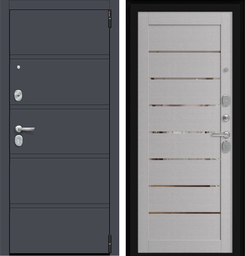 Двери входные металлические Porta R 8.П222 Graphite Pro/Wood Nardo Grey