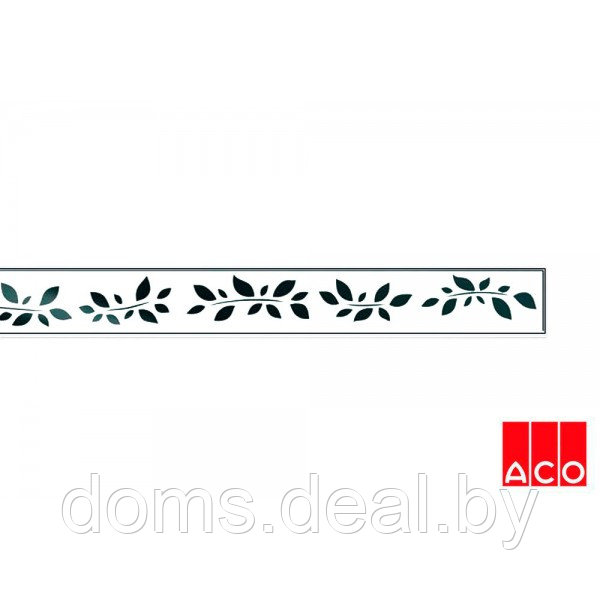 Решётка из стекла (белая с рисунком) для прямого канала ACO ShowerDrain E-line ACO E-line - фото 1 - id-p138617158