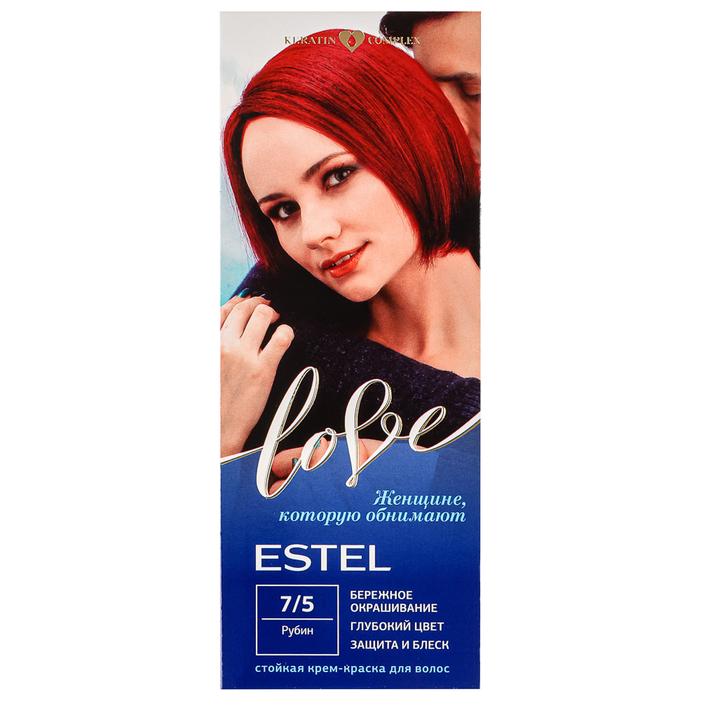 Стойкая крем-краска для волос ESTEL LOVE, тон 7/5, "Рубин" - фото 1 - id-p225955351