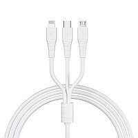 Кабель для зарядки Forza "3 в 1", iP/Micro USB/Type-C, 3A, 100 см