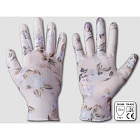 Перчатки NITROX трикотажные с нитриловым покрытием, узор "Цветы" (р-р 6,7,8) Bradas Перчатки-01