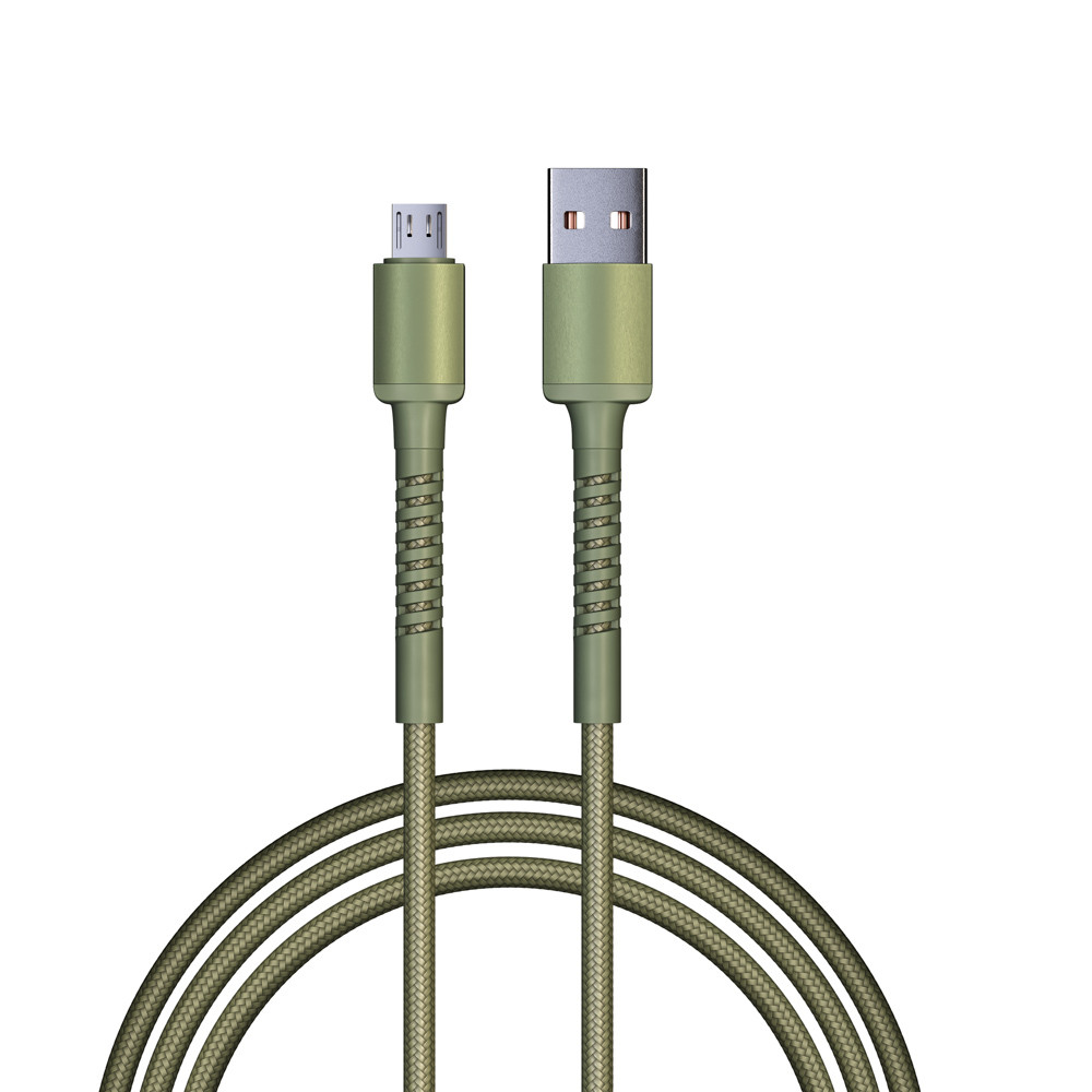 BY Кабель для зарядки XXL Micro USB, 2 м, Быстрая зарядка QC3.0, зеленый - фото 1 - id-p225952843