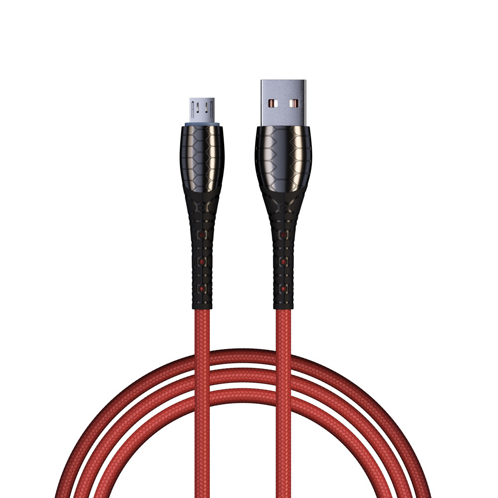 BY Кабель для зарядки Богатырь Micro USB, 1м, Быстрая зарядка QC3.0, штекер металл, красный - фото 1 - id-p225952849