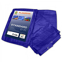 Тент высокопрочный непромокаемый Тарпаулин STANDART, плотность 50г/м2, 3х4м, цвет синий, Польша Bradas тент