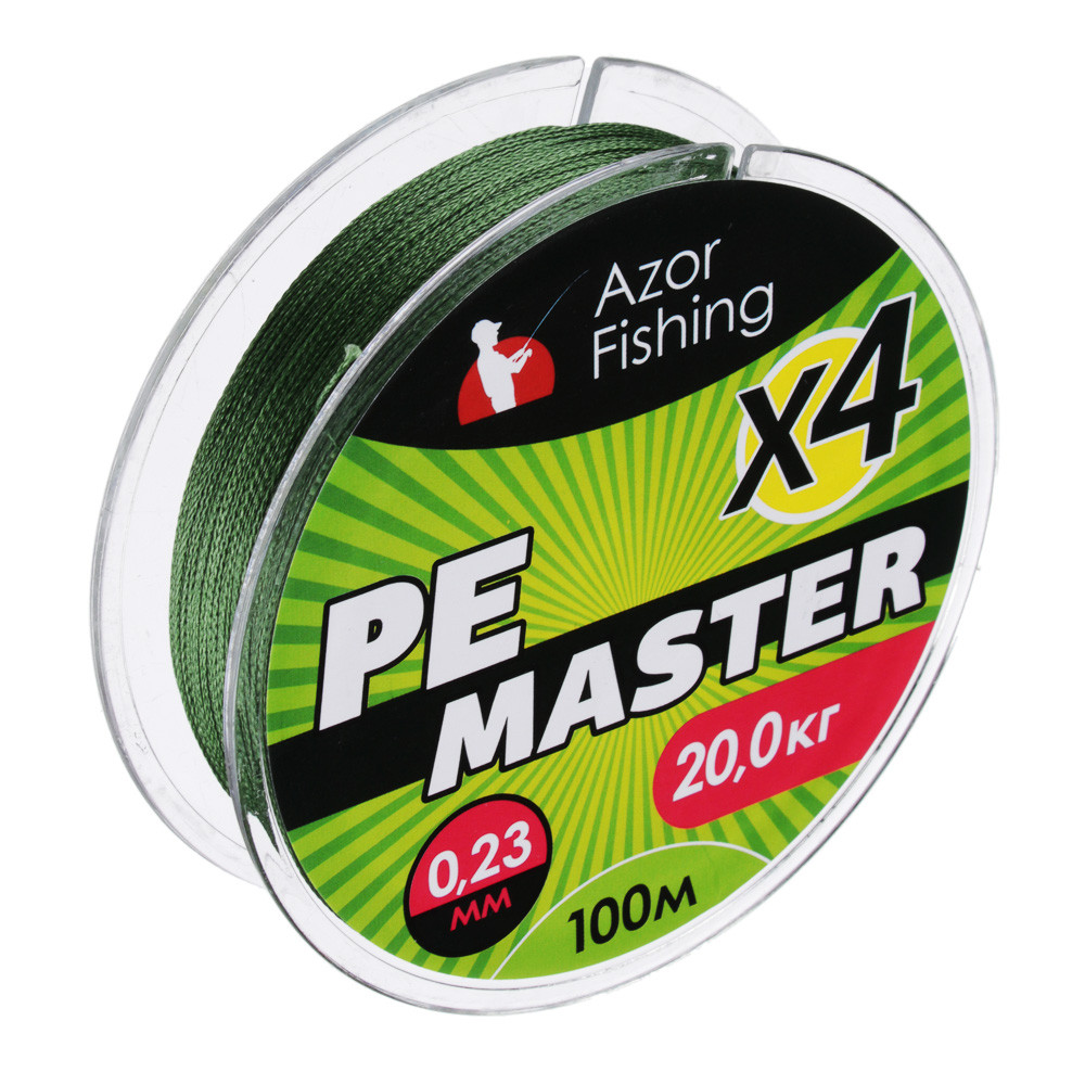 Леска плетеная AZOR FISHING PE Мастер, 0,23мм, 100м, 20кг, зеленая