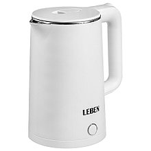 Чайник электрический LEBEN, белый, 1,7 л, 1850 Вт