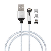 Кабель для зарядки NG, магнитный, поворотный 3 в 1, iP/Micro USB/Type-C