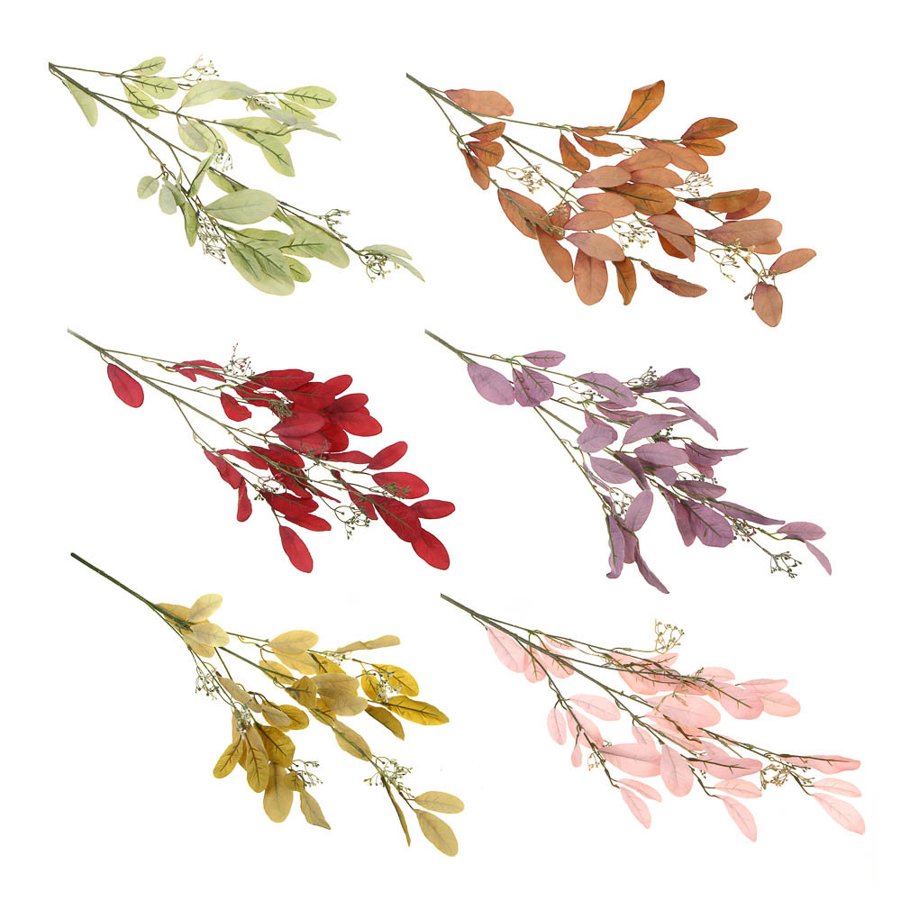 Ветка декоративная Ladecor, с листьями, 92,5 см, 6 цветов