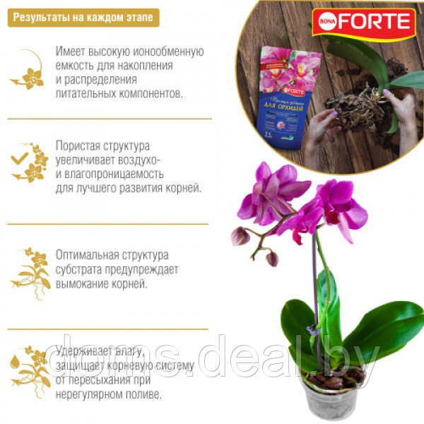 Субстрат Bona Forte для орхидей, 2,5л Bona Forte Субстрат для орхидей, 2,5 л - фото 4 - id-p224400528