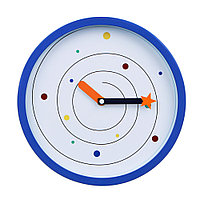LADECOR CHRONO Часы настенные круглые, пластик, 25,4х25,4х4,2 см, 1xАА, синие, арт.2-17