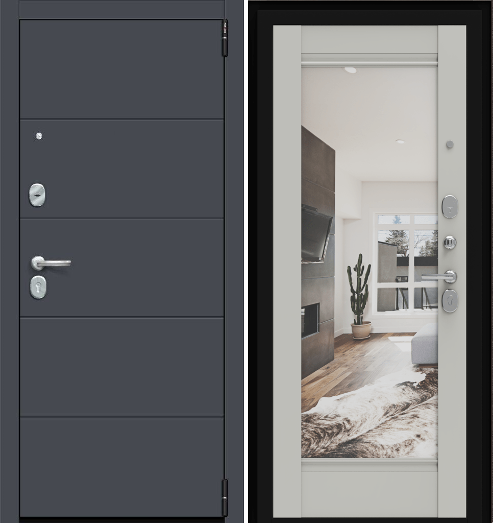 Двери входные металлические Porta R 4.K41 Graphite Pro/Nardo Grey