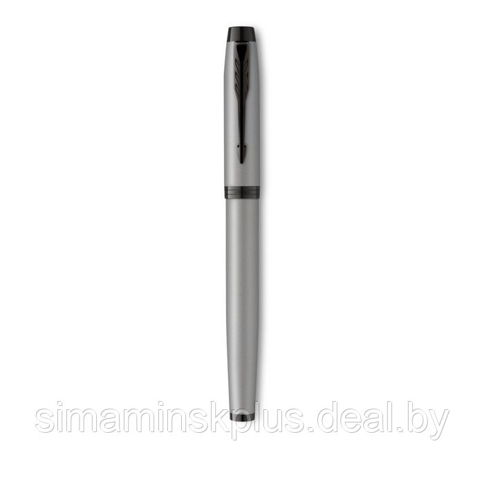 Ручка перьевая Parker IM Achromatic Matt Grey BT F, 0.8 мм, корпус из нержавеющей стали, синие чернила - фото 4 - id-p225957903