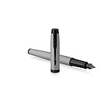 Ручка перьевая Parker IM Achromatic Matt Grey BT F, 0.8 мм, корпус из нержавеющей стали, синие чернила, фото 5