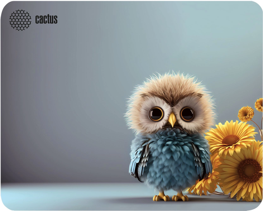 Коврик для мыши Cactus Owl gray 300x250x3мм (CS-MP-D12M) - фото 1 - id-p225957930