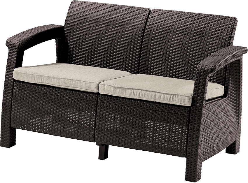 Диван двухместный Corfu Love Seat, коричневый
