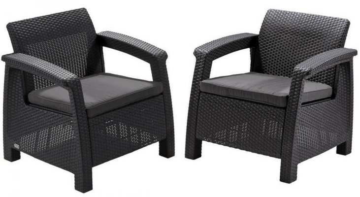 Комплект мебели Corfu Duo Set (Корфу Дуо Сэт), графит - фото 1 - id-p224497242