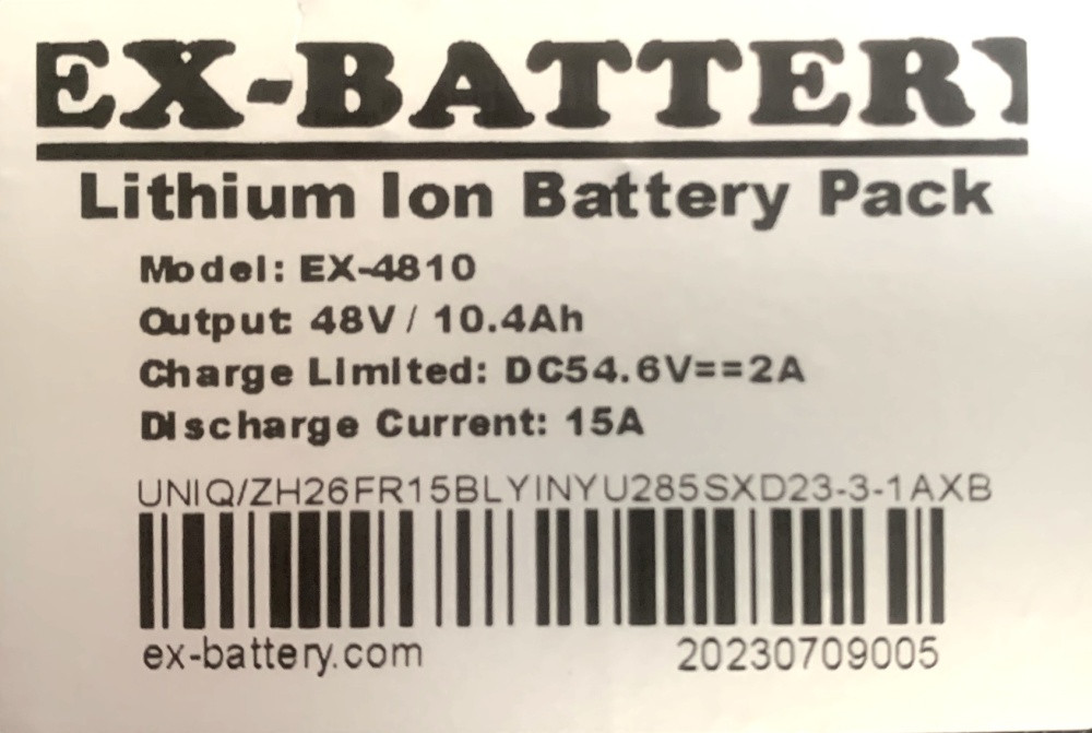 Аккумулятор 48V Hobbit battery 48V SXRL-089 - фото 2 - id-p225958122