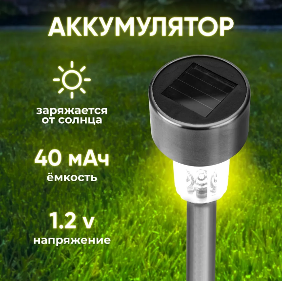 Набор садовых фонарей на солнечной батарее Solar Lawn Lamp 10 штук - фото 4 - id-p225758943