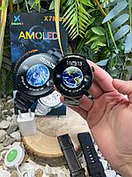 Умные смарт часы Smart Watch SmartX X7Max , безрамочный AMOLED, 3 ремешка . Цвет : черный NEW 2024 !!!