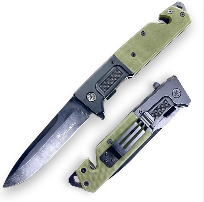 Нож складной Browning со стеклобоем (длина 26,5 см) - фото 1 - id-p225957877
