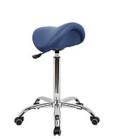 Седло стул для мастера парикмахера без спинки, высокий, на колесиках, коричневый. На заказ