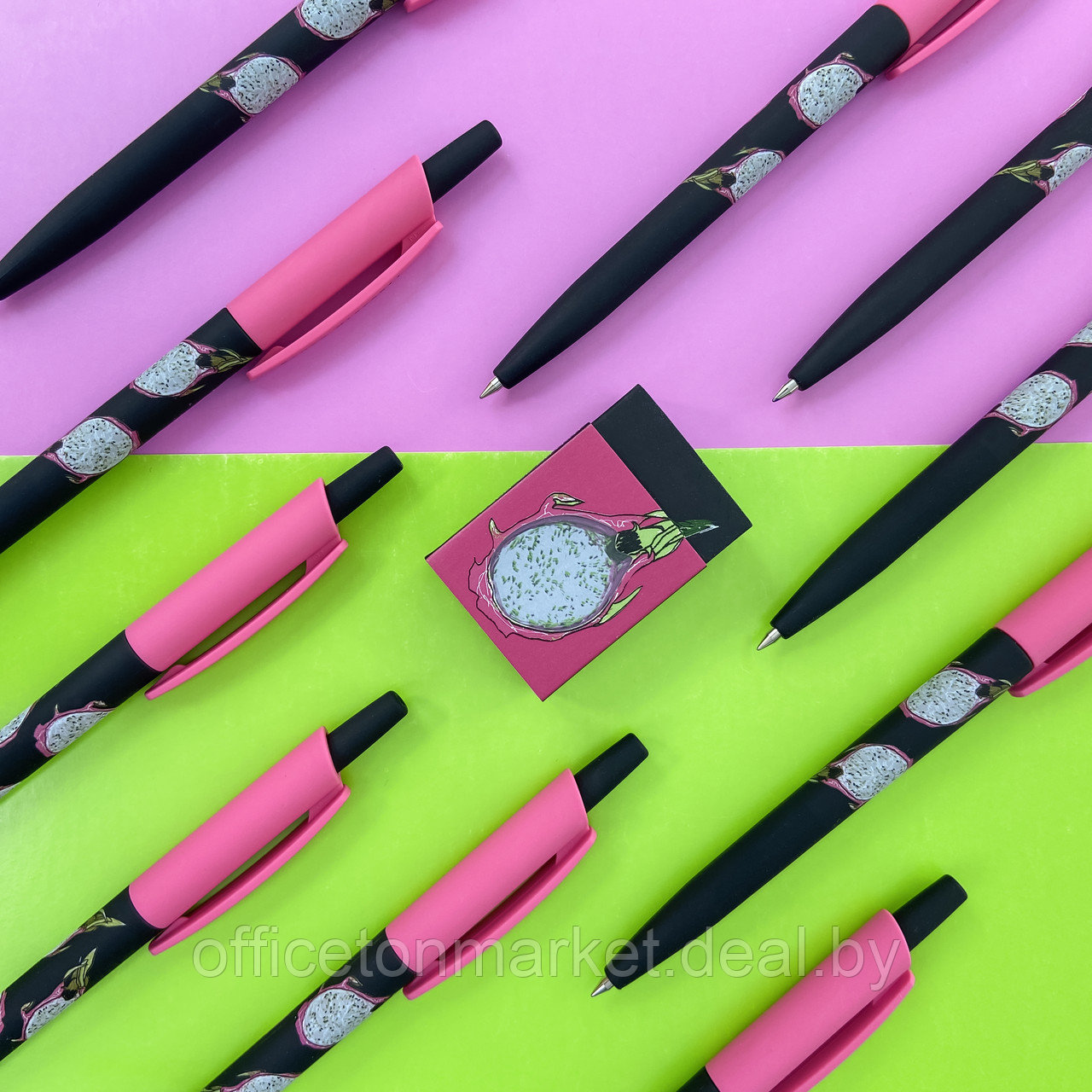 Ручка шариковая автоматическая "HappyClick. Fresh & fruity. Питахайя", 0.5 мм, розовый, черный, стерж. синий - фото 4 - id-p224534123