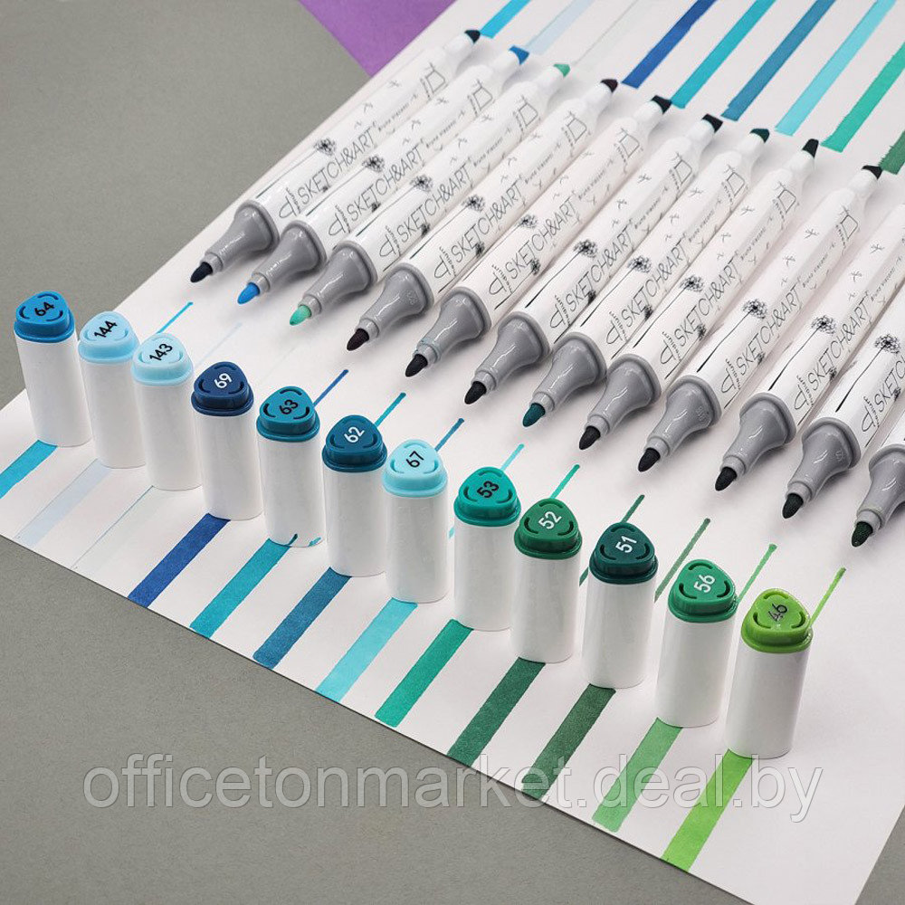 Набор двусторонних маркеров для скетчинга "Sketch&Art", 60 цветов - фото 4 - id-p224534092