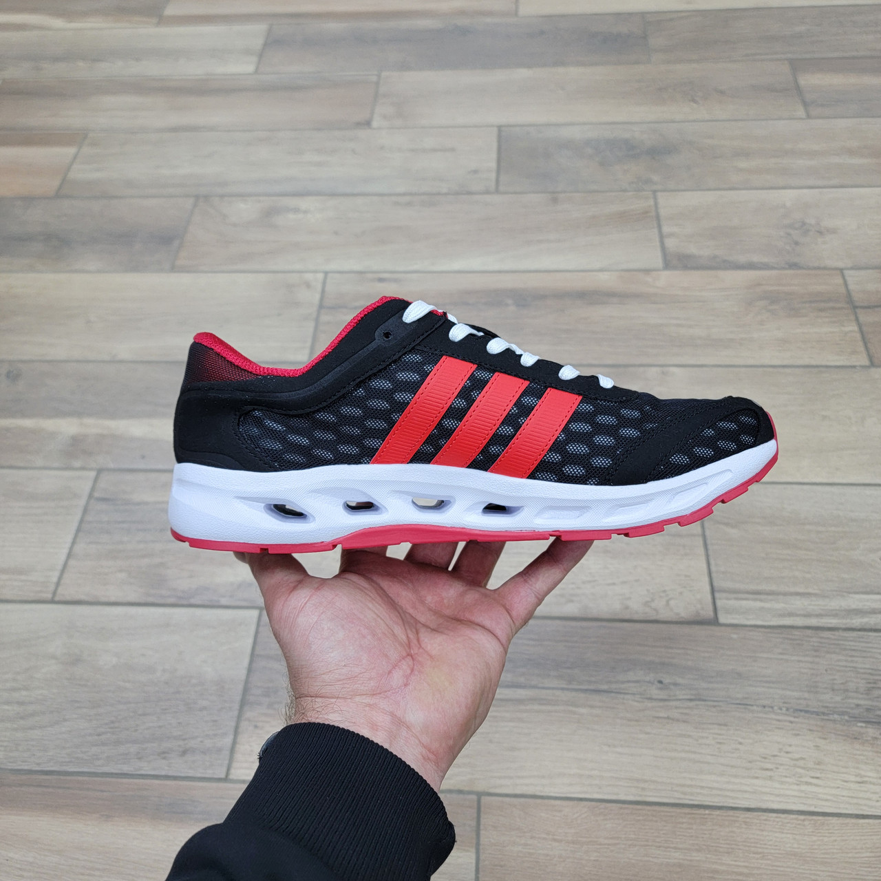 Кроссовки Adidas Climacool Black Red White - фото 2 - id-p225960384