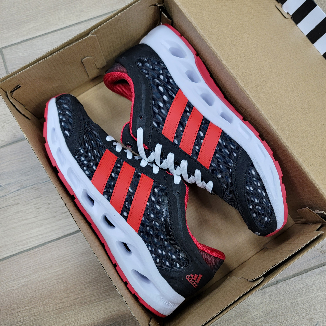 Кроссовки Adidas Climacool Black Red White - фото 6 - id-p225960384